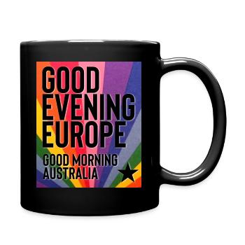 Guten Abend Europa - Tasse einfarbig - Schwarz - Rechts