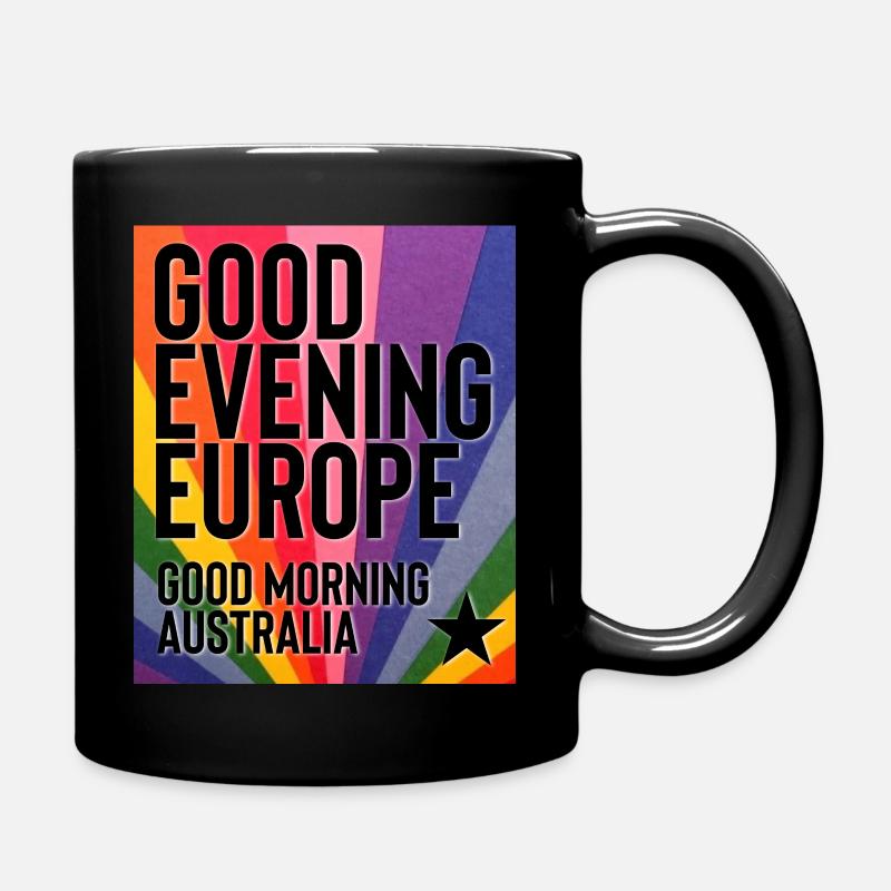 Guten Abend Europa - Tasse einfarbig - Schwarz