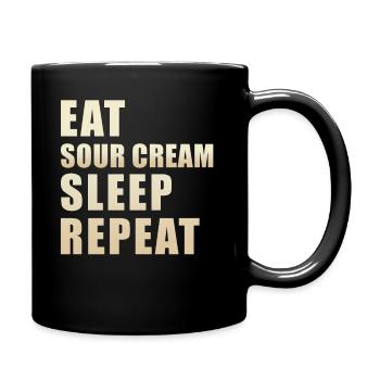 Crème aigre - Mug uni - noir - Droite