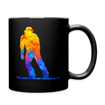 Snowboard Snowboarden Snowboarder Wintersport - Tasse einfarbig - Schwarz - Rechts