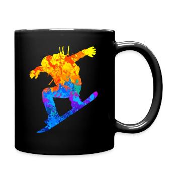 Snowboard Snowboarden Snowboarder Wintersport - Tasse einfarbig - Schwarz - Rechts