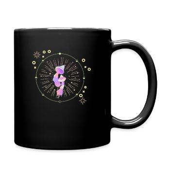 Okkulte himmlische Pilz psychedelische Grafikkunst - Tasse einfarbig - Schwarz - Rechts