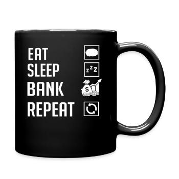Retired Banker Investment Banking Money Bank - Full Colour Mug - black - Right