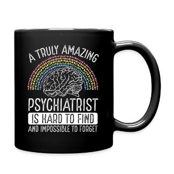 Psychiatre Badge Reel Psychiatre Psychologie - Mug uni - noir - Droite