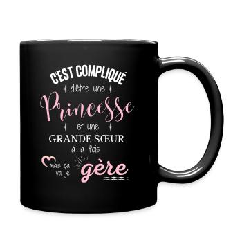 Grande sœur humour cadeau grande soeur original - Mug uni - noir - Droite