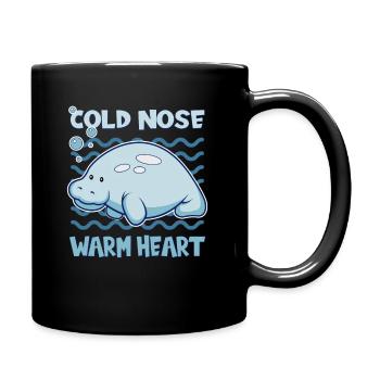 Cold Nose Warm Heart Manatee Seekuh - Full Colour Mug - black - Right