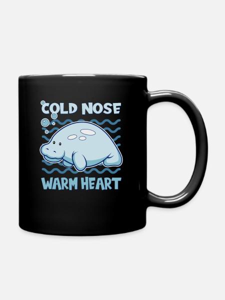 Cold Nose Warm Heart Manatee Seekuh - Tasse einfarbig - Schwarz