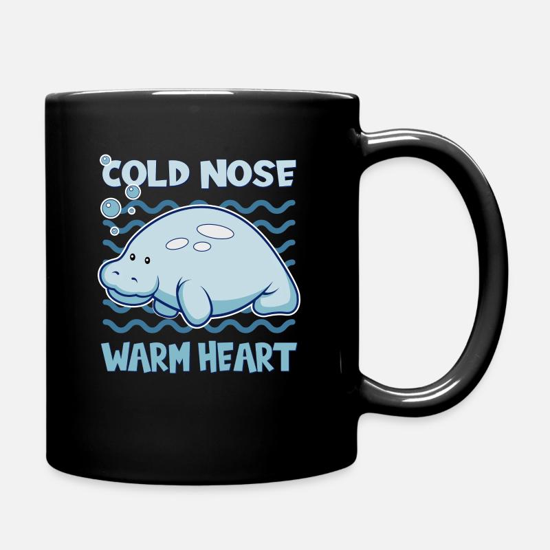 Cold Nose Warm Heart Manatee Seekuh - Tasse einfarbig - Schwarz