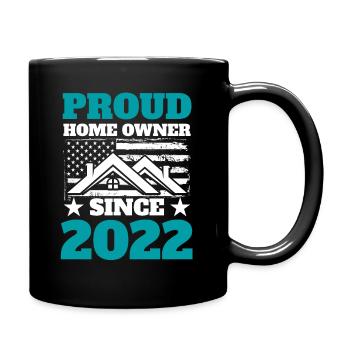 Hausbau 2022 Hausbesitzer Einzug - Tasse einfarbig - Schwarz - Rechts
