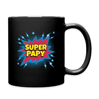 Super Papy super héro superpapy - Mug uni - noir - Droite