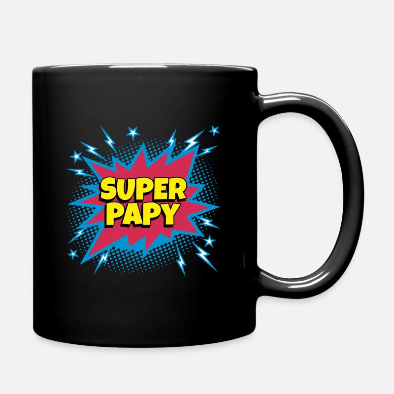 Super Papy super héro superpapy - Mug uni - noir