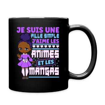 Animé Manga Humour Japonais Kawaii Fille - Mug uni - noir - Droite