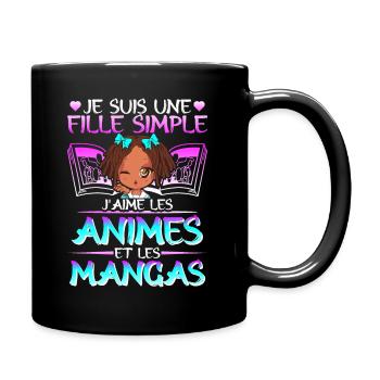 Animé Manga Humour Japonais Kawaii Fille - Mug uni - noir - Droite