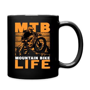 MTB Mountain Bike Life - Tasse einfarbig - Schwarz - Rechts