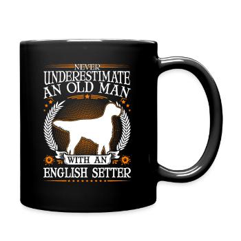 English Setter Old Man Englischer Setter - Full Colour Mug - black - Right