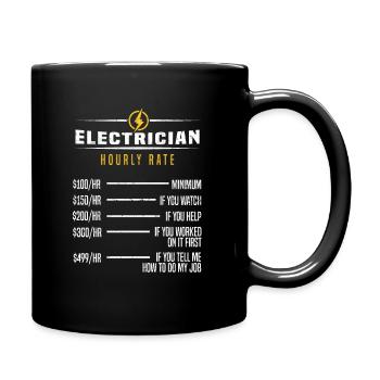 Ingénieur électricien Drôle Électricien Taux horaire - Mug uni - noir - Droite