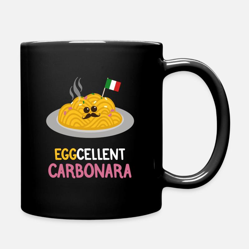Spaghetti Carbonara | Italienische | Geschenk - Tasse einfarbig - Schwarz