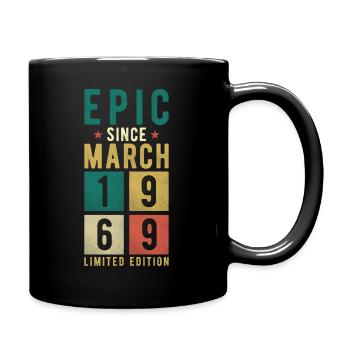 Geburtstag März 1969 - Tasse einfarbig - Schwarz - Rechts