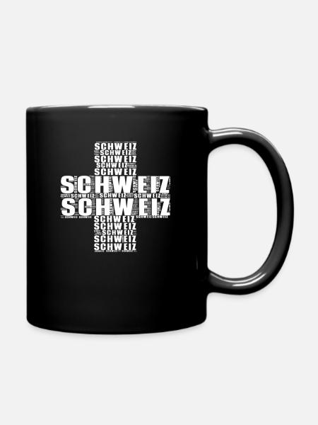 Schweiz Flagge - Tasse einfarbig - Schwarz