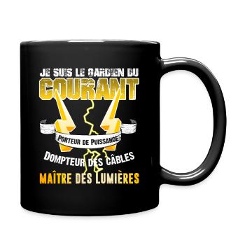 Humoristique Électricien Gardien du Courant - Mug uni - noir - Droite