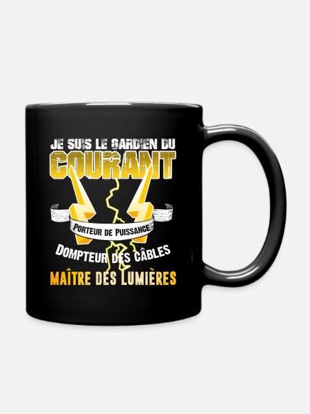 Humoristique Électricien Gardien du Courant - Mug uni - noir