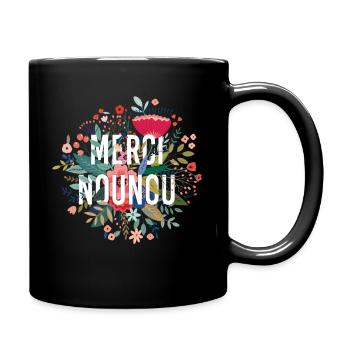 Merci Nounou, Beau cadeauNOUNOU Floral - Mug uni - noir - Droite