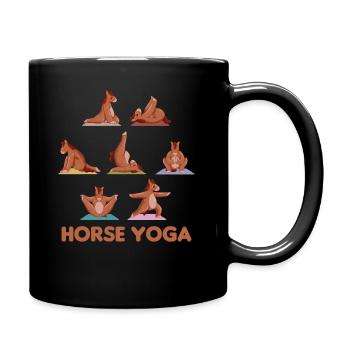 Horse Yoga doux chevaux faire du sport Horse Yoga - Mug uni - noir - Droite