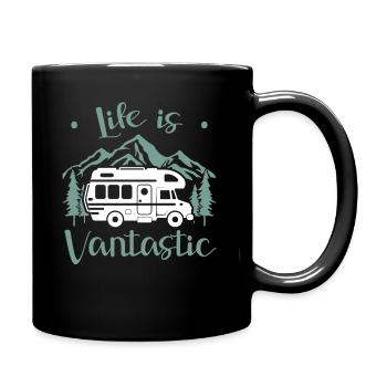 Van Life Motorhome Camping Freugeist Travel - Full Colour Mug - black - Right