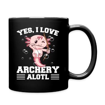 Kawaii Axolotl Archer Yes I Love Archery Alotl Ges - Full Colour Mug - black - Right