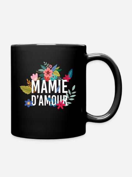 Mamie dAmour fleurs fête grands mères - Mug uni - noir
