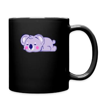 Schlafendes Koala - Tasse einfarbig - Schwarz - Rechts