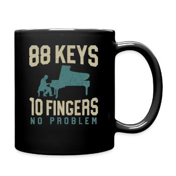 Piano Teacher Pianist Vintage - Full Colour Mug - black - Right