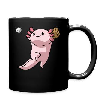 Kawaii Axolotl Pun Lustig Baseball Spieler Geschen - Tasse einfarbig - Schwarz - Rechts