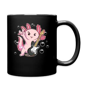 Kawaii Axolotl Pun Lustig Gitarre Gitarrist Gesche - Tasse einfarbig - Schwarz - Rechts