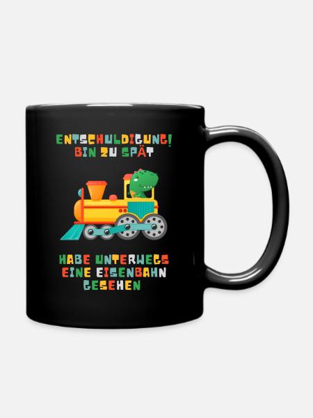 Kinder Eisenbahn Dinosaurier Lokomotiven Züge - Tasse einfarbig - Schwarz