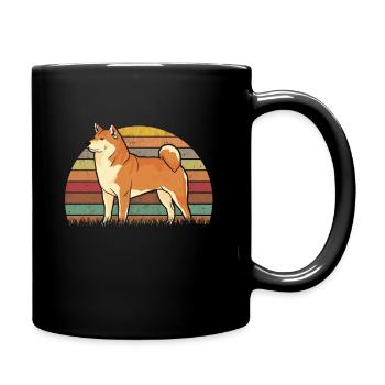 Akita Inu Vintage Shiba Inu Retro - Tasse einfarbig - Schwarz - Rechts