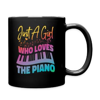 Piano Teacher Pianist Girl - Full Colour Mug - black - Right