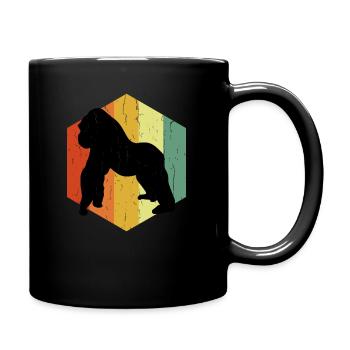 Distressed Gorilla Gorille Hexagon - Full Colour Mug - black - Right
