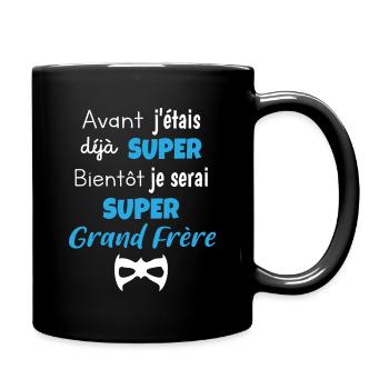 Futur grand frère t shirt super grand frère - Mug uni - noir - Droite