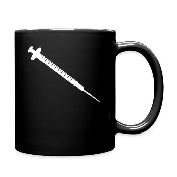 Spritze Weiss - Tasse einfarbig - Schwarz - Rechts