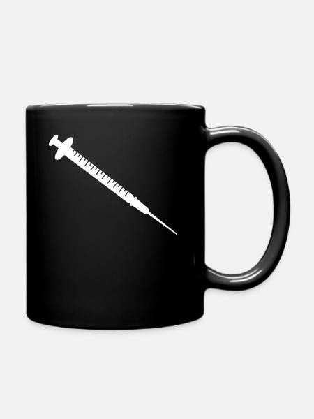 Spritze Weiss - Tasse einfarbig - Schwarz