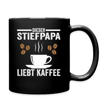 Kaffee Stiefpapa - Tasse einfarbig - Schwarz - Rechts
