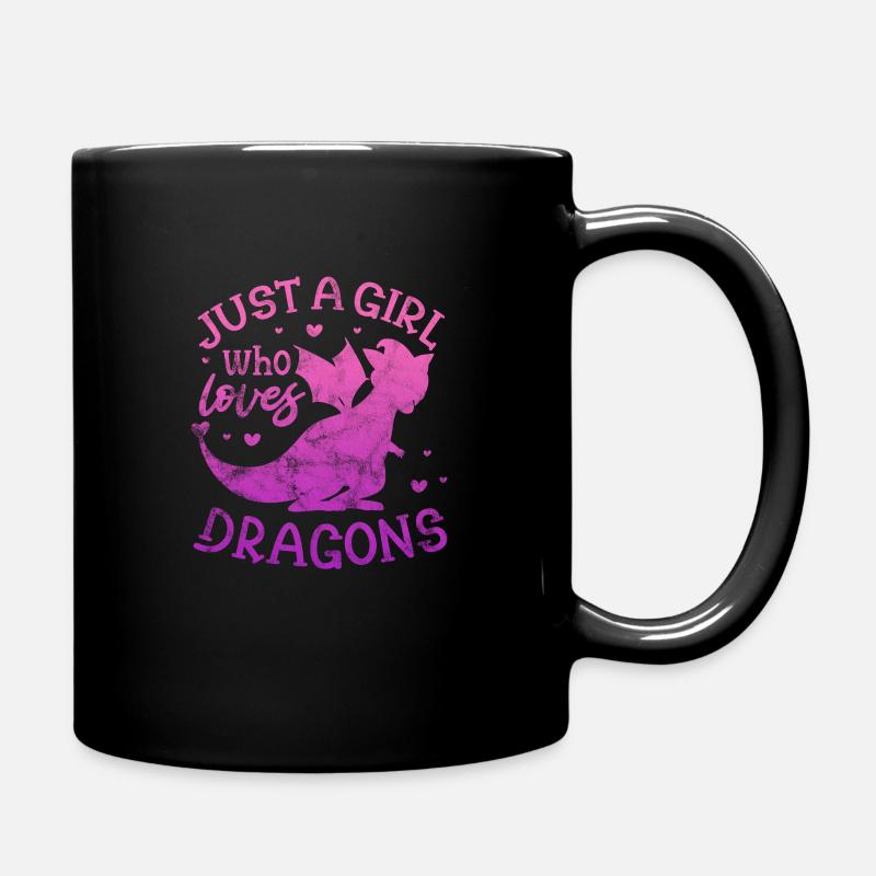 Drache Girl Drachen Dragon Mädchen Geschenk - Tasse einfarbig - Schwarz