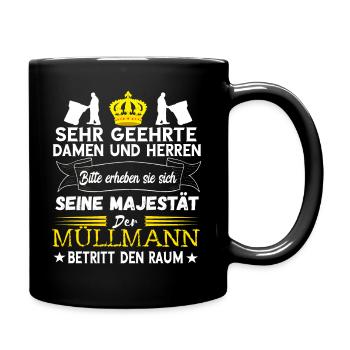 Müllmann Müllfahrzeug Stadtreinigung Müllwagen Fah - Tasse einfarbig - Schwarz - Rechts