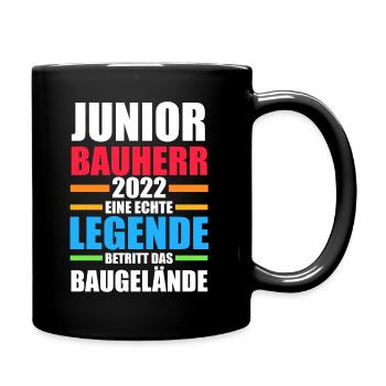 Bauherr Junior Hausbau Hausbauer Bauherr Junioren - Tasse einfarbig - Schwarz - Rechts