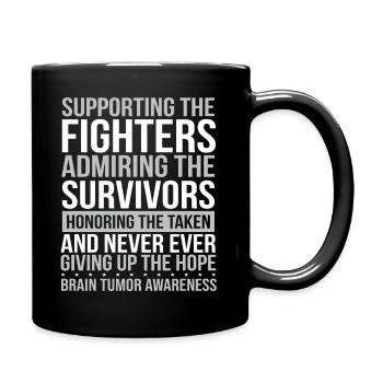 Brain Tumor Glioblastoma Survivor Cancer Ribbon - Full Colour Mug - black - Right