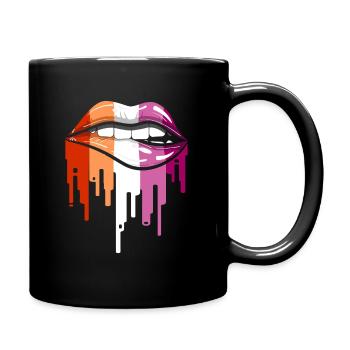 Lesben Lippen - Tasse einfarbig - Schwarz - Rechts