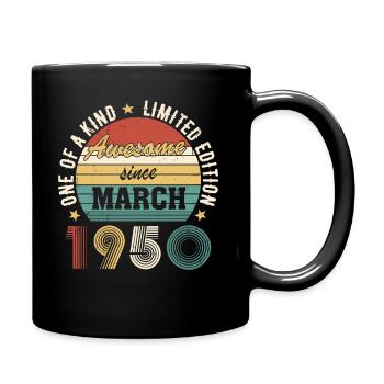 Awesome since March 1950 - Tasse einfarbig - Schwarz - Rechts