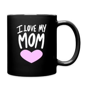 I love my mum - Ich liebe meine Mama - Tasse einfarbig - Schwarz - Rechts