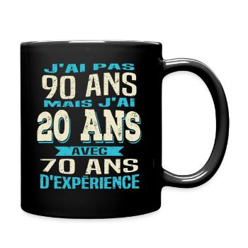 Anniversaire 90 ans - Mug uni - noir - Droite